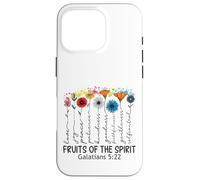 Carcasa para iPhone 16 Pro Fruits of The Spirit Gálatas 5 22 Verso de la Biblia Cristiano