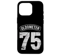 Carcasa para iPhone 16 Pro Funny 75th Birthday Oldometer Odómetro 75 años Old Joke