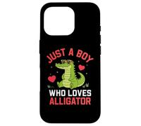 Carcasa para iPhone 16 Pro Funny Animal Crocodile, Just a Boy Who Loves Alligator