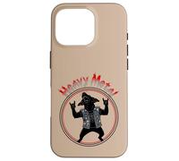 Carcasa para iPhone 16 Pro Funny Black Labrador Heavy-Metal Rock Música Metalhand