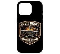 Carcasa para iPhone 16 Pro Funny Blacksmith Yunque Beats Hammer Strikes Metalsmith Cita