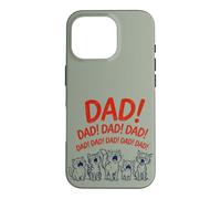 Carcasa para iPhone 16 Pro Funny Cat Dad Yelling Cats Father's Day