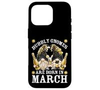Carcasa para iPhone 16 Pro Funny Champagne Birthday Gnomes For Women Are Born In March