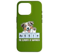 Carcasa para iPhone 16 Pro Funny Elements of Happiness Blue Merle Aussie Lover