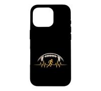 Carcasa para iPhone 16 Pro Funny Football Heartbeat American Football Player Men Boys