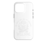 Carcasa para iPhone 16 Pro Funny Grilling Dad Salchichas Griller Humor Grunge Skull