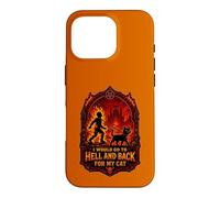 Carcasa para iPhone 16 Pro Funny Halloween I'D IR AL Infierno Y Volver para MI Gato