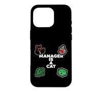 Carcasa para iPhone 16 Pro Funny Office Humor Manager Is A Cat Feline Boss