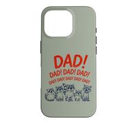 Carcasa para iPhone 16 Pro Funny Raccoon Dad Yelling Raccoons Father's Day