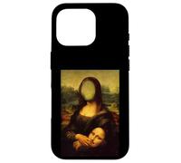 Carcasa para iPhone 16 Pro Funny Sarcasm Oil Painting Mona Lisa Take Off Her Face Mask