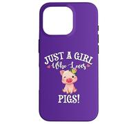 Carcasa para iPhone 16 Pro Funny Womens Moms Girl Who Loves Pigs Cute Show Pig Lover
