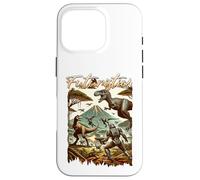 Carcasa para iPhone 16 Pro Futuristic Dinosaur Battle Sci Fi Action Art Warrior