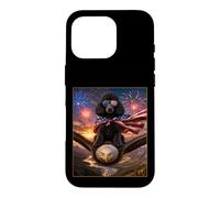 Carcasa para iPhone 16 Pro Gafas con diseño de Perro caniche Negro sobre águila Calva con Bandera Americana