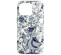 Carcasa para iPhone 16 Pro Gafas de Sol Chinoiserie Floral Azul Supercute Cool Goose