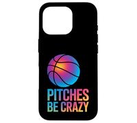 Carcasa para iPhone 16 Pro Game Day Baseball Fan Pitches be Crazy para Mujer