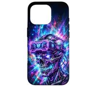 Carcasa para iPhone 16 Pro Gamer Calavera Casco VR Videojuegos Gaming Skull Consola