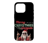 Carcasa para iPhone 16 Pro Gangsta Santa Feliz Navidad Divertidas Vibes Festivas