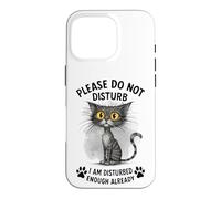 Carcasa para iPhone 16 Pro Gato Gracioso ya Molesto Déjame Solo Kitty