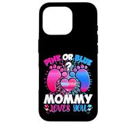 Carcasa para iPhone 16 Pro Gender Reveal Mommy Team Rosa o Azul Qué Piensas