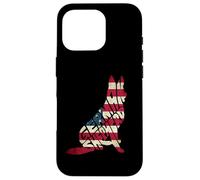 Carcasa para iPhone 16 Pro German Shepherd American Flag 4th of July Funny Dog Lover