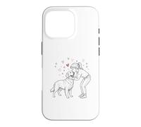 Carcasa para iPhone 16 Pro Girl with Golden Retriever, Cute Golden Retriever