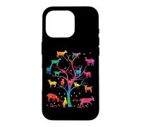 Carcasa para iPhone 16 Pro Goat Tree Colorful Goat mom Goat Dad Goat Girl