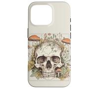 Carcasa para iPhone 16 Pro Goblincore Aesthetic Vintage Botanical Mushrooms Skull