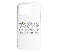 Carcasa para iPhone 16 Pro God is Within Her She Will Not Fall Christian Butterfly 46:5
