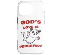 Carcasa para iPhone 16 Pro God’s Love is Perrrfect: Kids & Adult Kitten Christian Faith