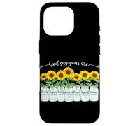 Carcasa para iPhone 16 Pro God Says You Are Girasol Mason Jar Christian Religious