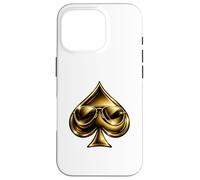 Carcasa para iPhone 16 Pro Golden Spade Sunglasses Poker Casino Lucky Symbol