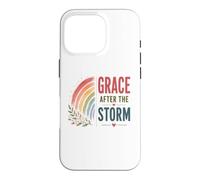 Carcasa para iPhone 16 Pro Gracia después de la tormenta Boho Rainbow Oración Cristiana Positiva