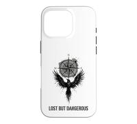 Carcasa para iPhone 16 Pro Gráfico de ala de brújula perdida Pero peligrosa