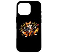 Carcasa para iPhone 16 Pro Gráfico de Mascota de Guitarra Rocking Fox