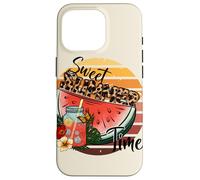 Carcasa para iPhone 16 Pro Gráfico de sandía Dulce de Verano, Estilo Retro