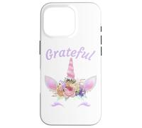 Carcasa para iPhone 16 Pro Grateful: Unicornio Elegante Agradecido para Mujeres y niños