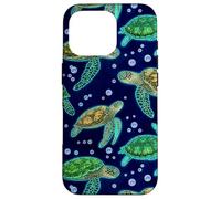 Carcasa para iPhone 16 Pro Green Sea Turtle Marine Life Ocean Decorative Pattern