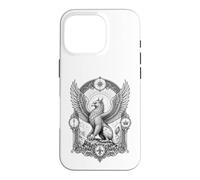 Carcasa para iPhone 16 Pro Griffin Sagrado Guardián Mítico Criatura Grabado Línea Arte