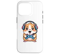 Carcasa para iPhone 16 Pro Guinea Pig Playing Video Game Rodents Gamers