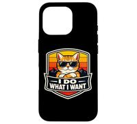 Carcasa para iPhone 16 Pro Hago lo Que Quiero, Amante del dueño de un Gato, Divertido, Retro, Broma Vintage