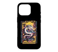 Carcasa para iPhone 16 Pro Hamamatsu City Synthwave 80s Dragón Asiático Vaporwave
