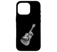 Carcasa para iPhone 16 Pro Hand Drawn Guitar Sketch Design, Expressive Acoustic Music