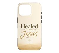 Carcasa para iPhone 16 Pro Healed in The Name of Jesus - Cross at Sunrise