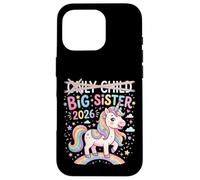Carcasa para iPhone 16 Pro Hermana Mayor de Only Child 2026, Unicornio, arcoíris, Lindo