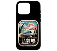 Carcasa para iPhone 16 Pro Hirosaki Castle Japón Retro Tren Vintage Kanji Souvenir