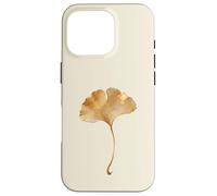 Carcasa para iPhone 16 Pro Hoja de Ginkgo Acuarela Dorada Diseño Minimalista Botánico
