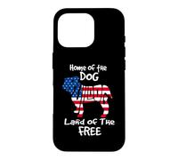 Carcasa para iPhone 16 Pro Home of The Dog Land of The Free Bulldog Dog 4th July
