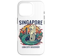 Carcasa para iPhone 16 Pro Horizonte de Singapur Merlion Lion City Singapurenses
