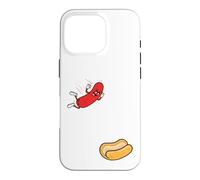 Carcasa para iPhone 16 Pro Hot Dog Saltando En Bun Retro Summer BBQ Grill 4 de Julio