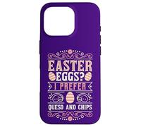 Carcasa para iPhone 16 Pro Huevos de Pascua I Prefer Queso and Chips Funny Easter